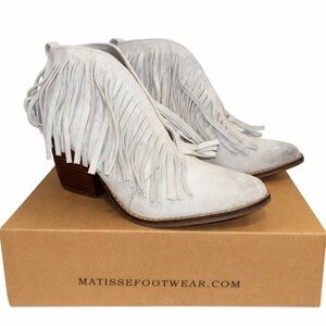 Matisse Women's Fringe Heeled Boots - Light Gray
